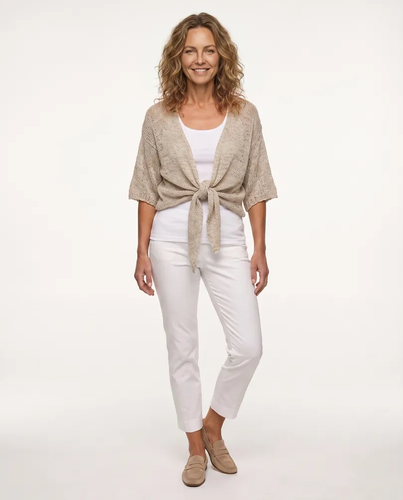 Bolero B�ndchengarn in  taupe von Italia Moda (Bild 3)