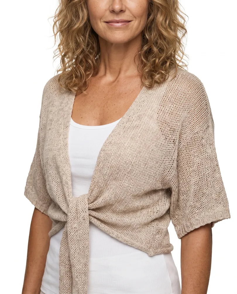 Bolero B�ndchengarn in  taupe von Italia Moda (Bild 4)