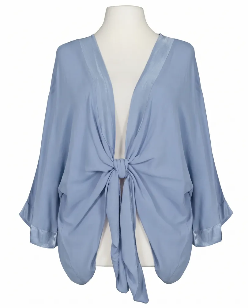 Bolero Jacke Blusenstil in  blau von H. Trend (Bild 1)