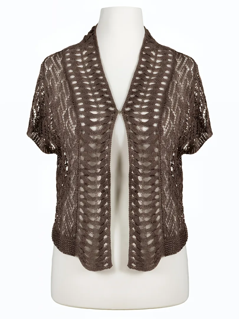 Bolero mit Ajourmuster in  braun von Exquisss Paris (Bild 1)
