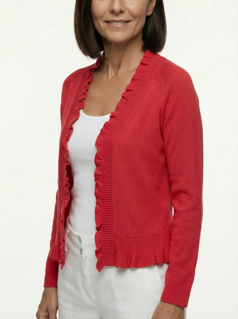 Bolero Viskosestrick in  rot von Made in Italy (Bild 4)