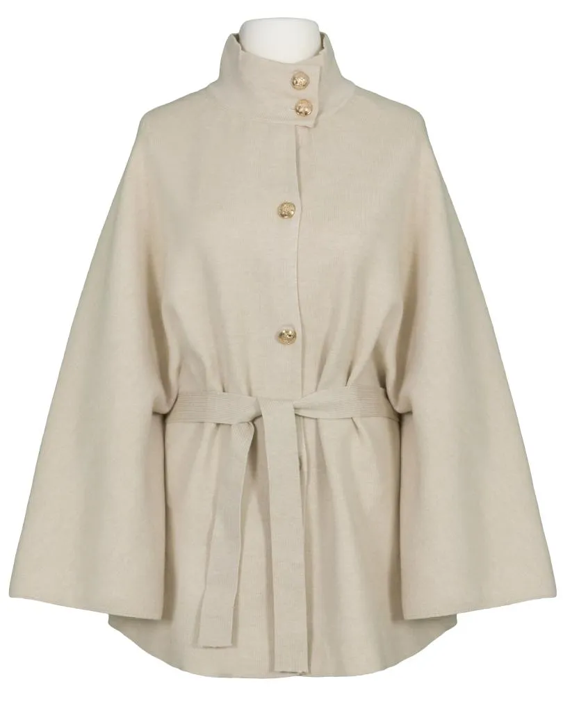 Cape mit Bindeg�rtel in  beige von  (Bild 1)