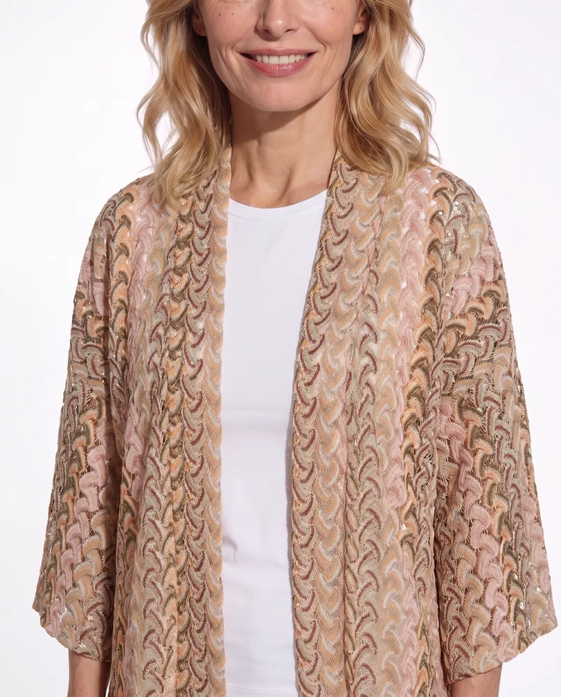 Cardigan Ajourmuster in  beige von Selected Touch (Bild 4)
