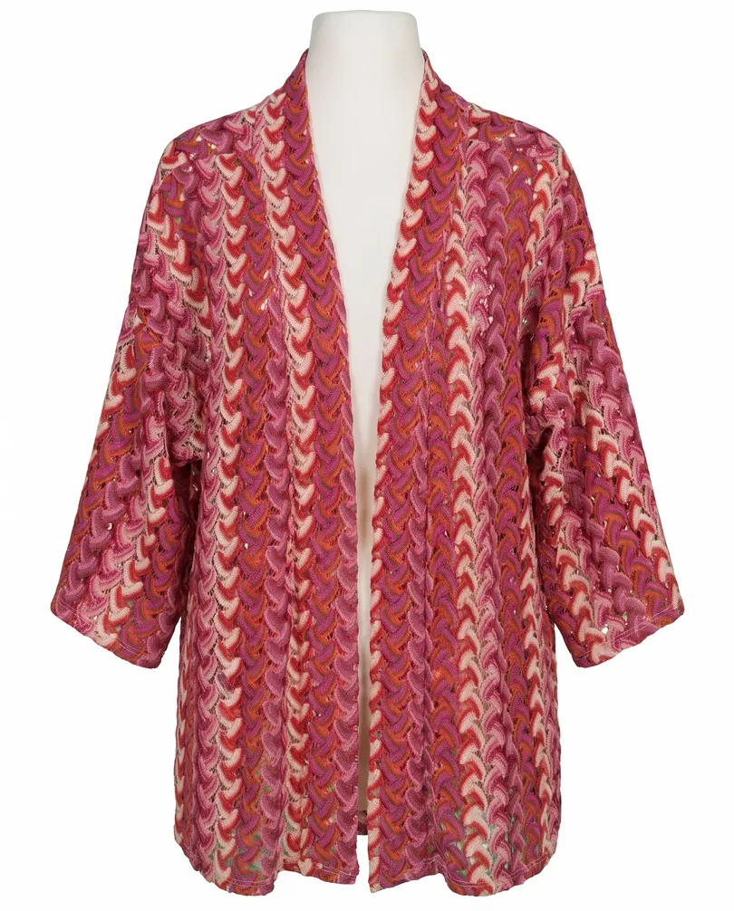 Cardigan Ajourmuster in  pink von Selected Touch (Bild 1)