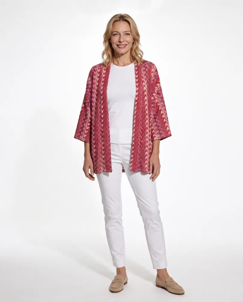 Cardigan Ajourmuster in  pink von Selected Touch (Bild 3)