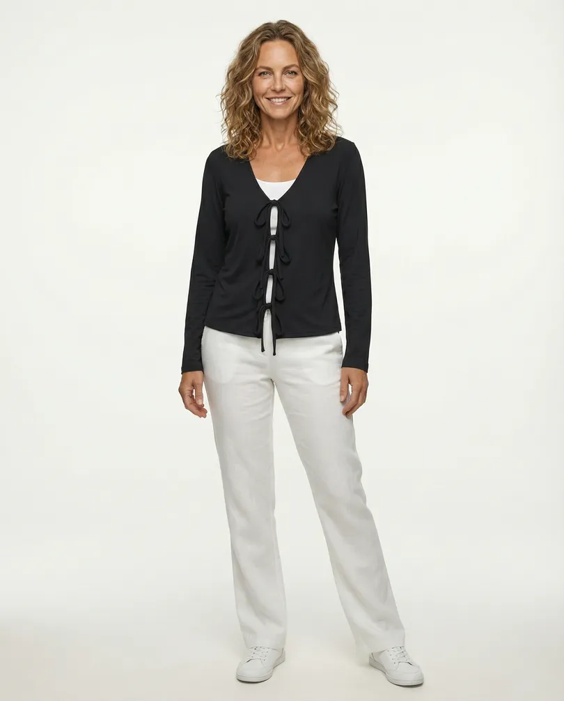 Cardigan Baumwolle in  schwarz von FASHION (Bild 4)