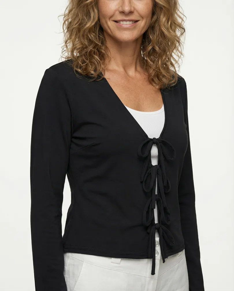Cardigan Baumwolle in  schwarz von FASHION (Bild 6)
