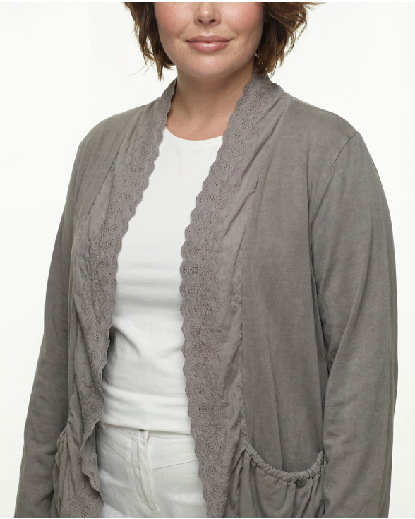 Cardigan mit Spitze in  braun von Diana (Bild 5)