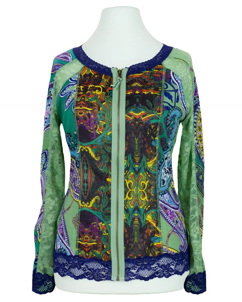 Cardigan mit Spitze in  bunt von Lulu H (Bild 1)