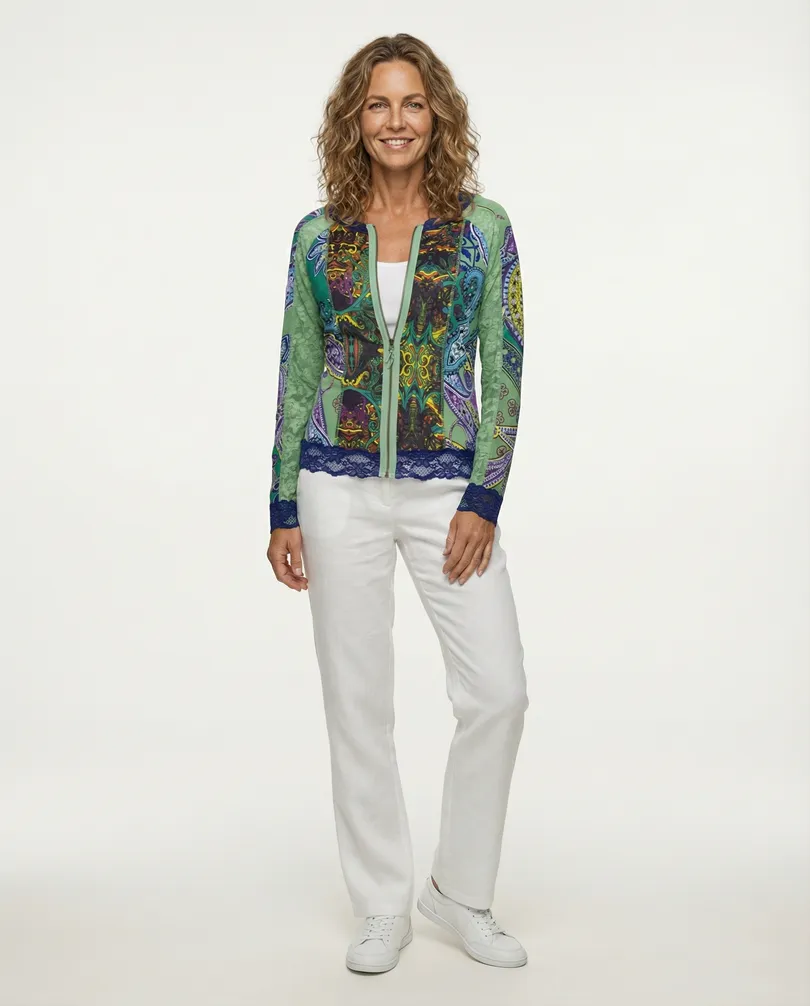 Cardigan mit Spitze in  bunt von Lulu H (Bild 3)