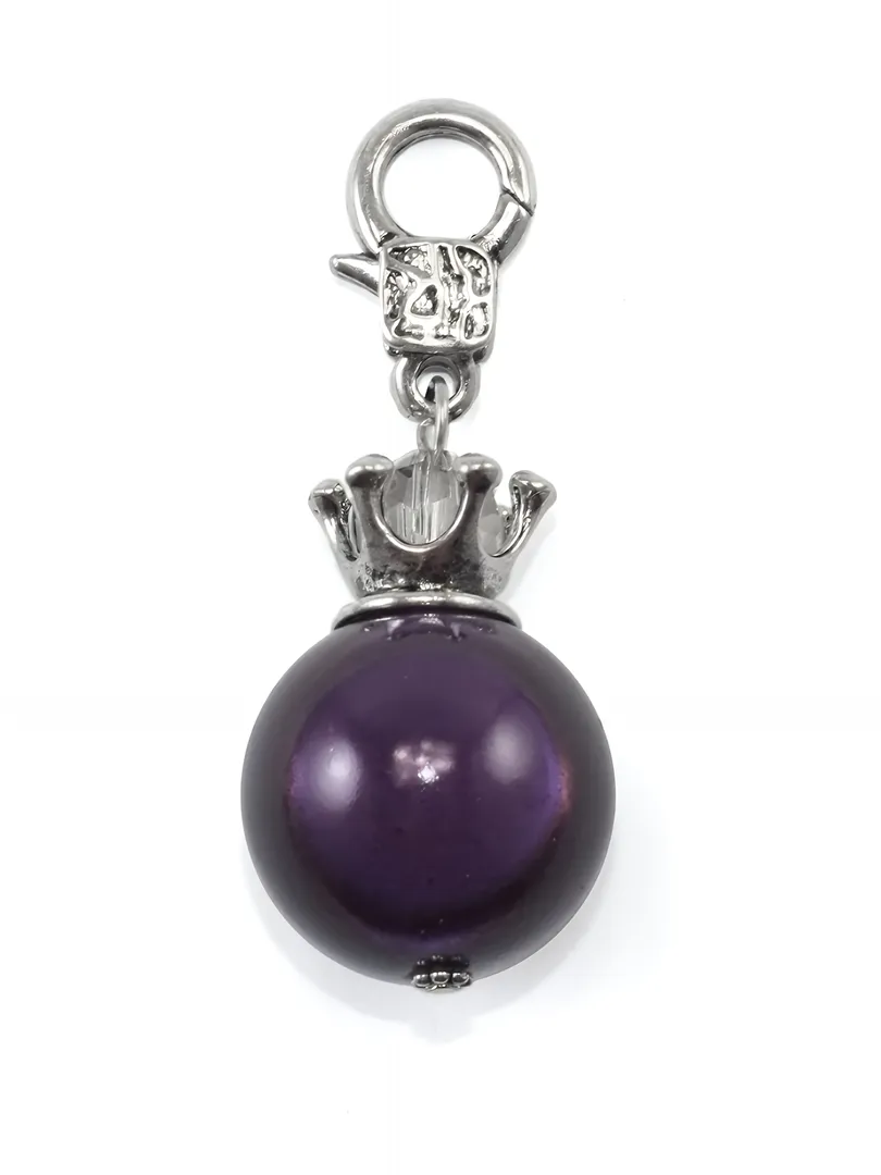 Charm Anh�nger Kugel mit Krone in  lila von Fashion Jewelry (Bild 1)