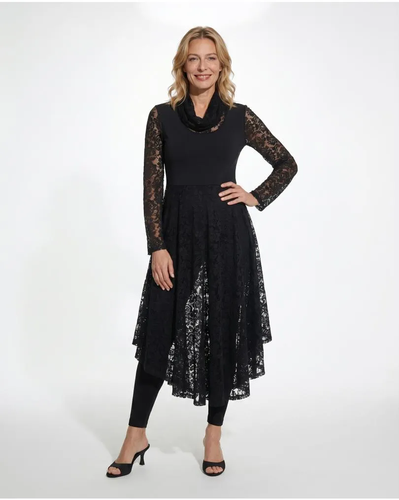 Chasuble Kleid mit Spitze in  schwarz von FASHION (Bild 3)