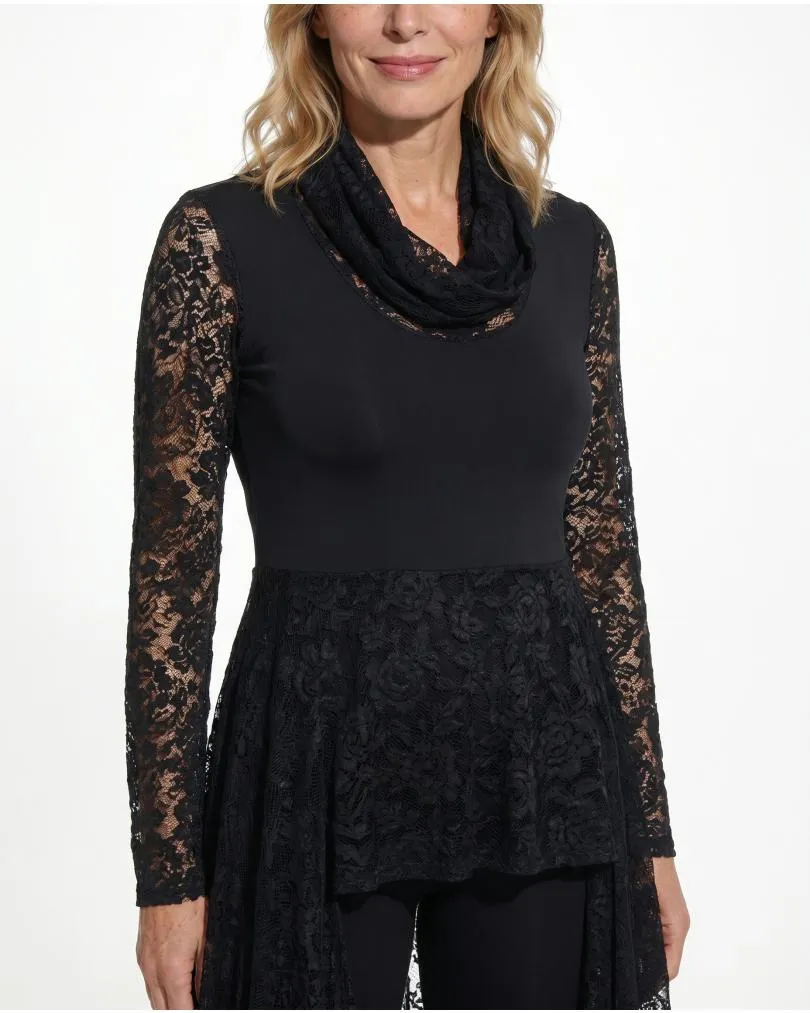 Chasuble Kleid mit Spitze in  schwarz von FASHION (Bild 5)