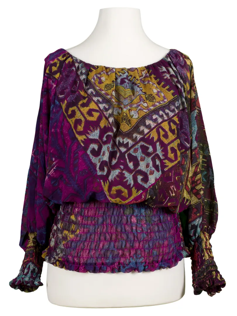 Chiffon Bluse Print in  beere von Vegas Paris (Bild 1)
