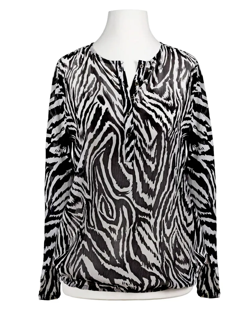 Chiffon Blusenshirt Animalprint in  schwarz von Italia Moda (Bild 1)