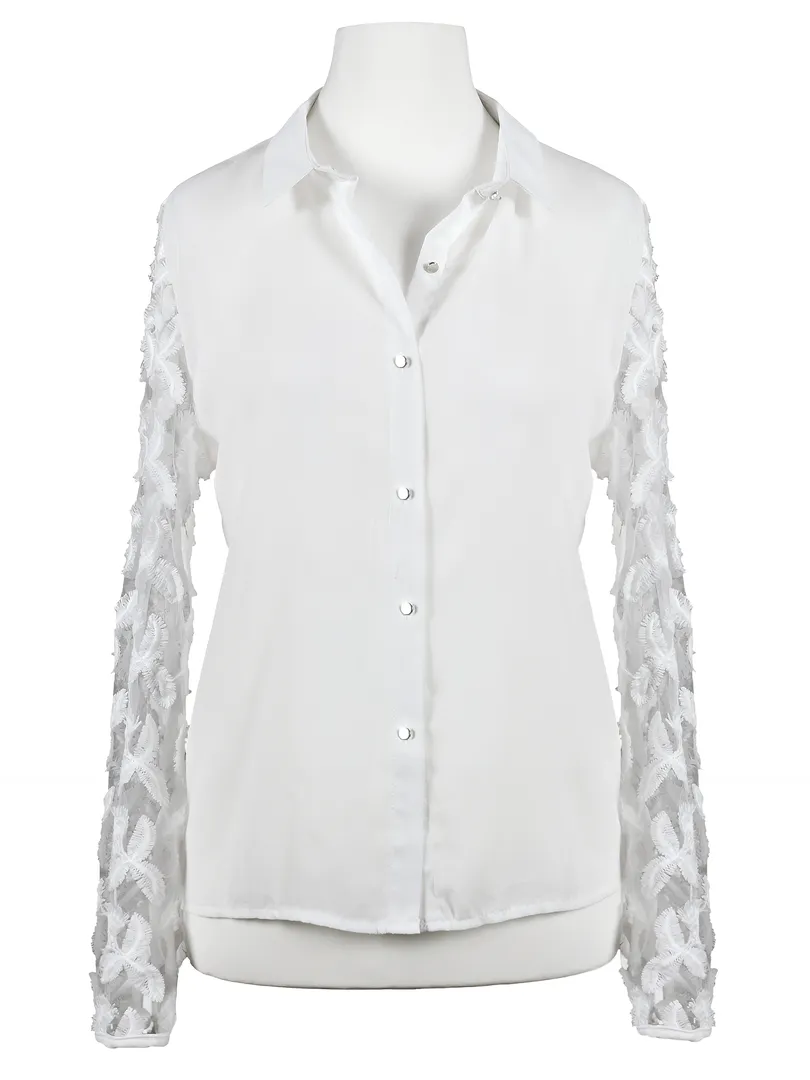 Bluse mit Bl�tenspitze in  wei� von Buby`s (Bild 1)
