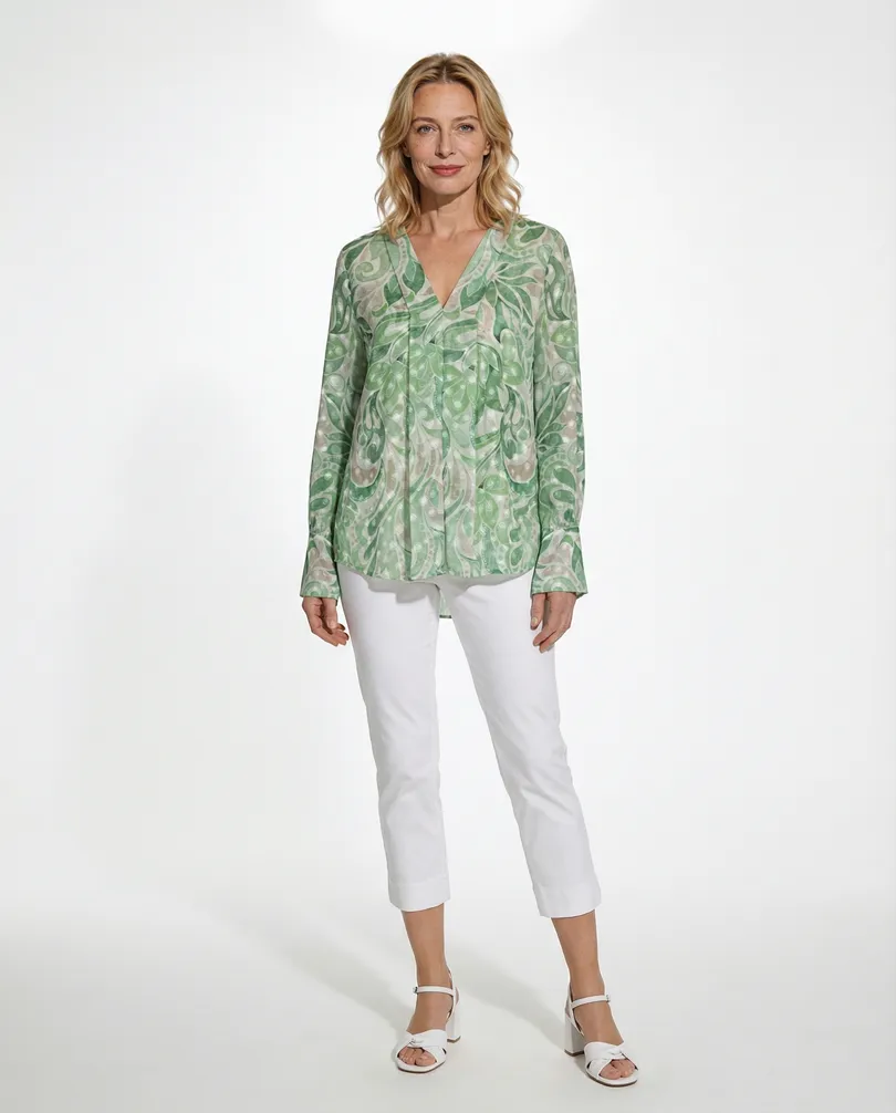 Chiffon Blusenshirt Floral in  lindgr�n von Lamiar (Bild 3)