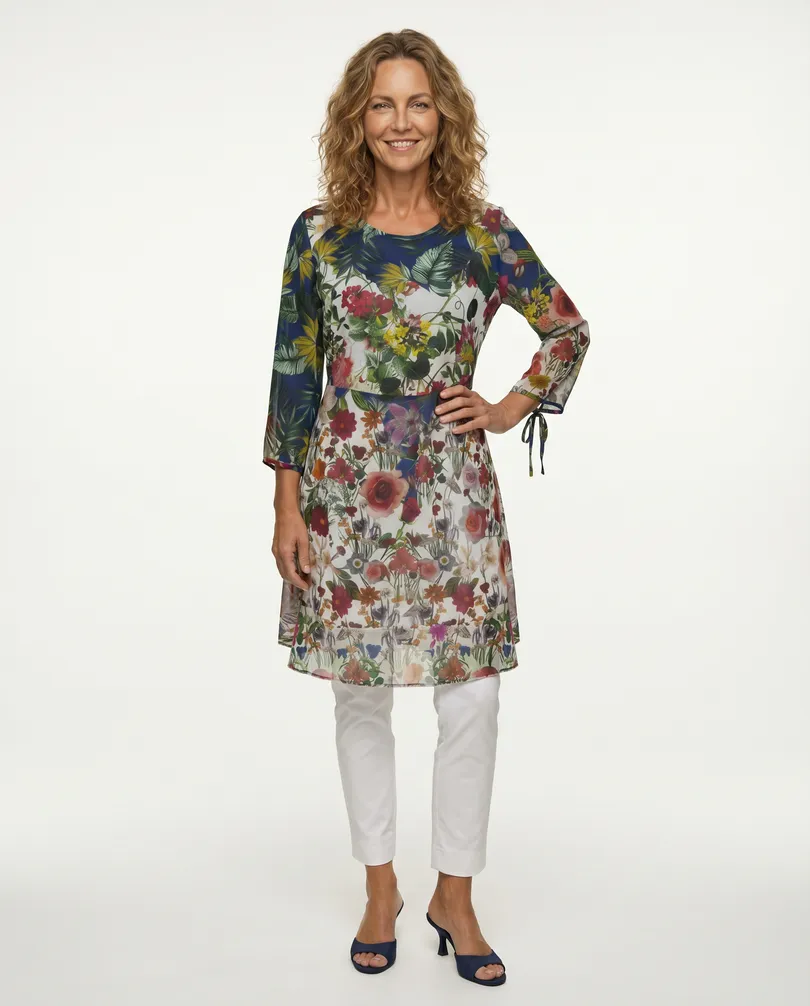 Chiffon Kleid Floral in  bunt von Selected Touch (Bild 4)