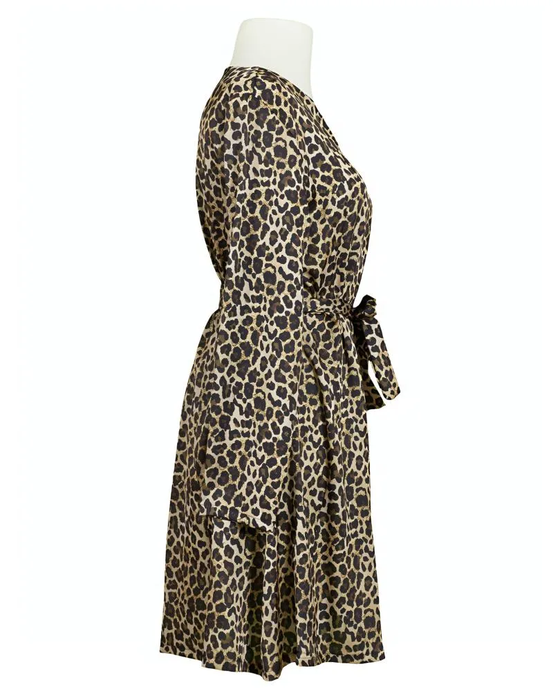 Chiffon Kleid Leoprint in  schwarz von Montan (Bild 2)