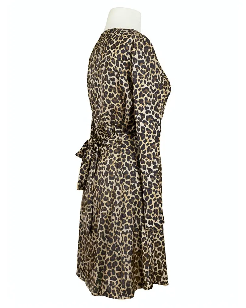 Chiffon Kleid Leoprint in  schwarz von Montan (Bild 3)