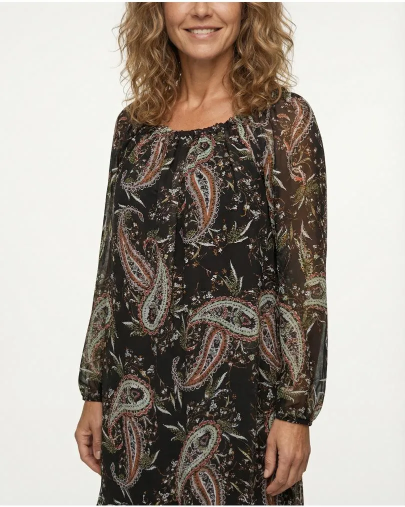 Chiffon Kleid Paisley in  schwarz von Diana (Bild 3)