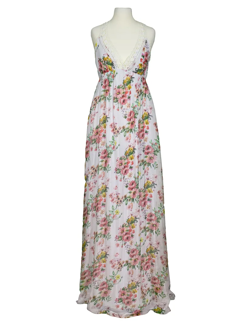 Maxikleid mit Seide in  wei� von Montan (Bild 1)