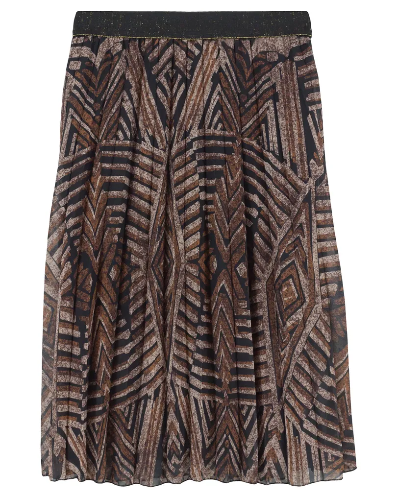 Chiffon Plisseerock Print in  braun von Diana (Bild 1)