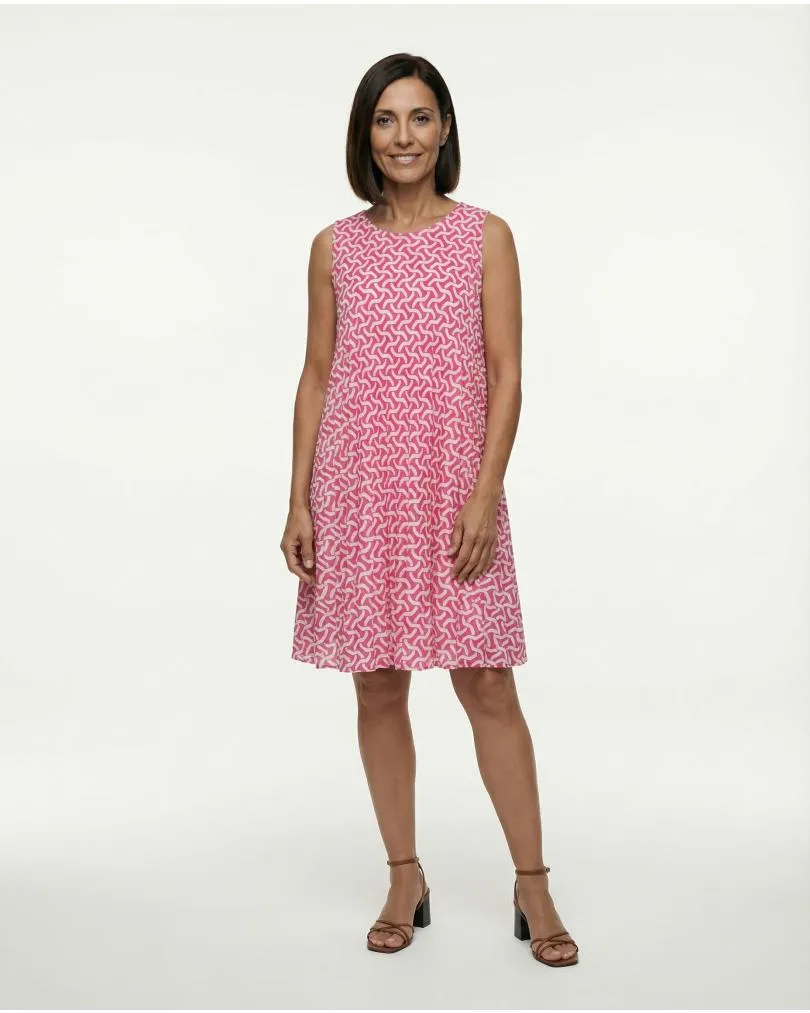 Chiffonkleid Plissee in  pink von Made in Italy (Bild 3)