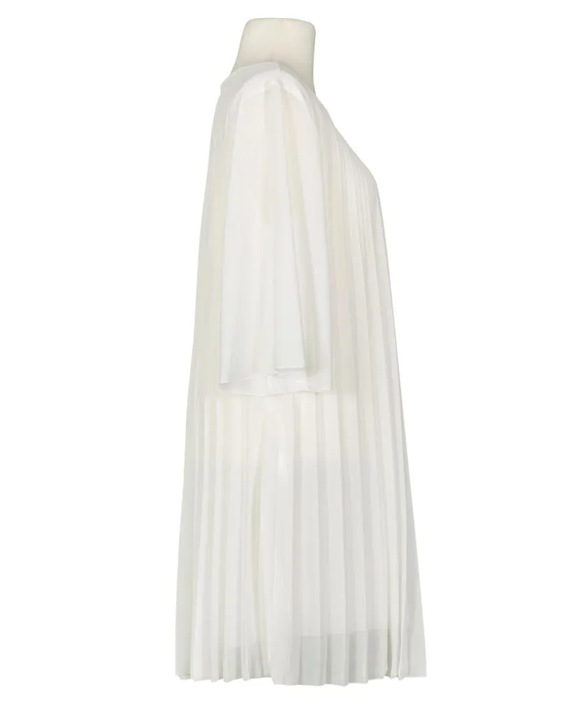 Chiffonkleid Plissee in  wei� von Made in Italy (Bild 3)