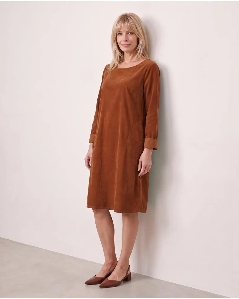 Cordkleid Baumwolle in  rostbraun von Made in Italy (Bild 5)