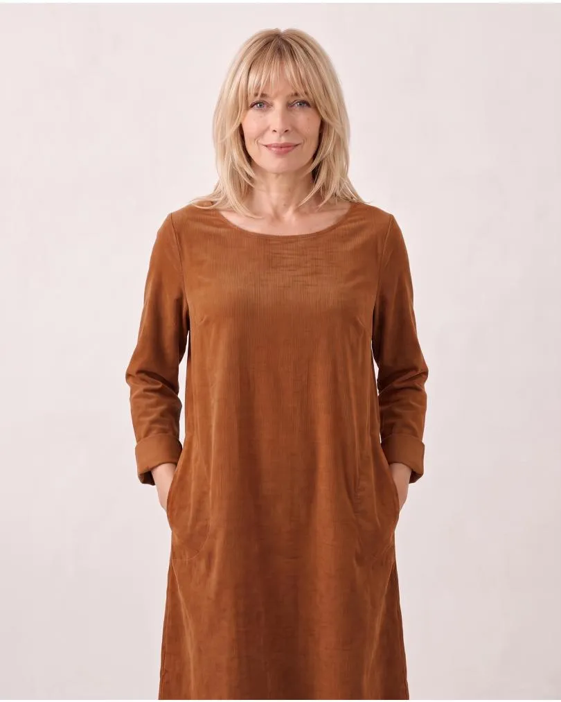 Cordkleid Baumwolle in  rostbraun von Made in Italy (Bild 6)