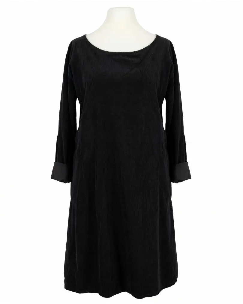 Cordkleid Baumwolle in  schwarz von Made in Italy (Bild 1)