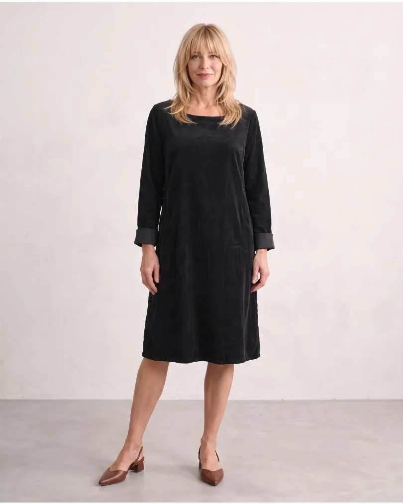 Cordkleid Baumwolle in  schwarz von Made in Italy (Bild 3)