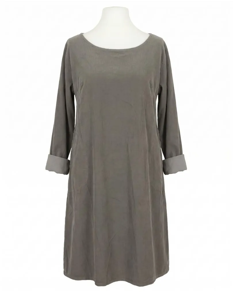Cordkleid Baumwolle in  taupe von Made in Italy (Bild 1)