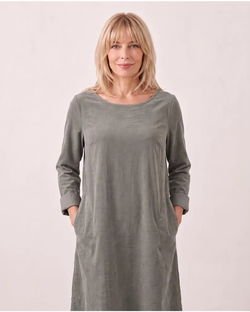 Cordkleid Baumwolle in  taupe von Made in Italy (Bild 6)