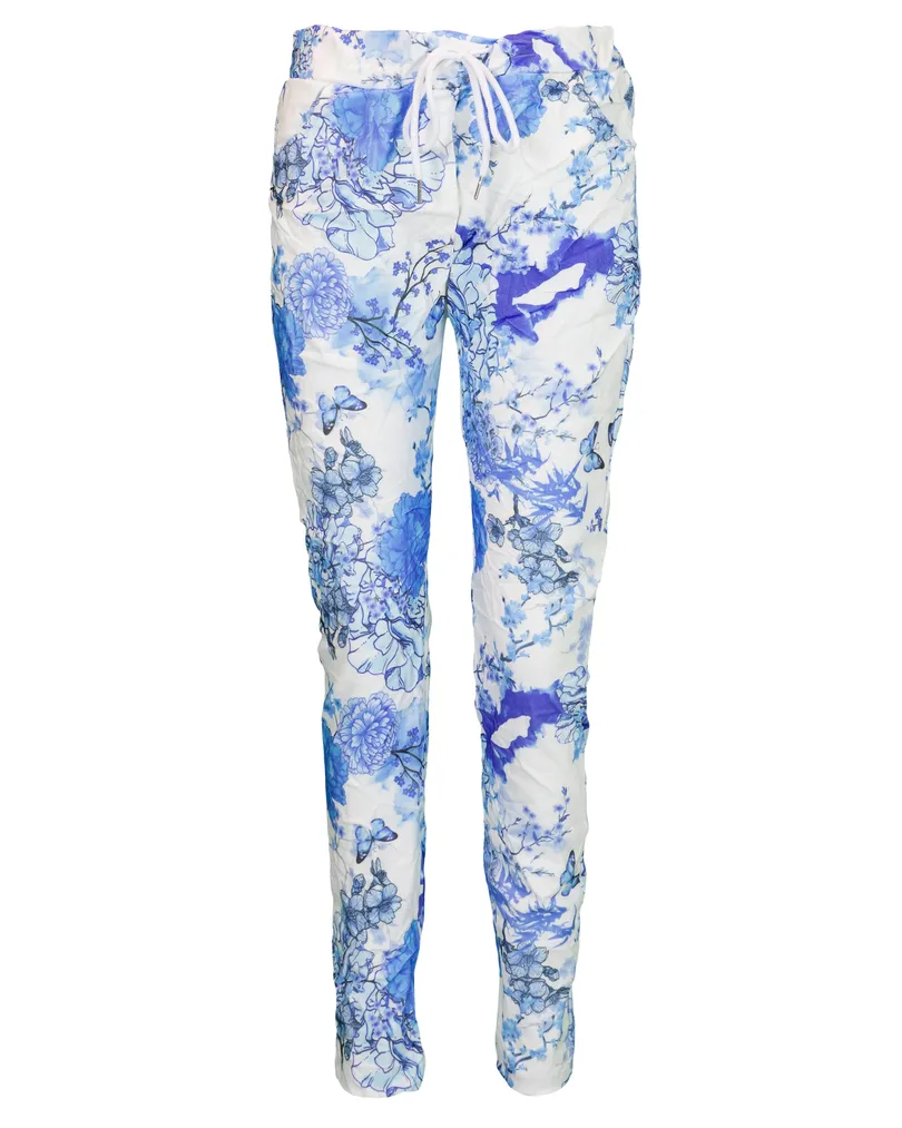 Crash Hose Floral in  blau von Selected Touch (Bild 1)