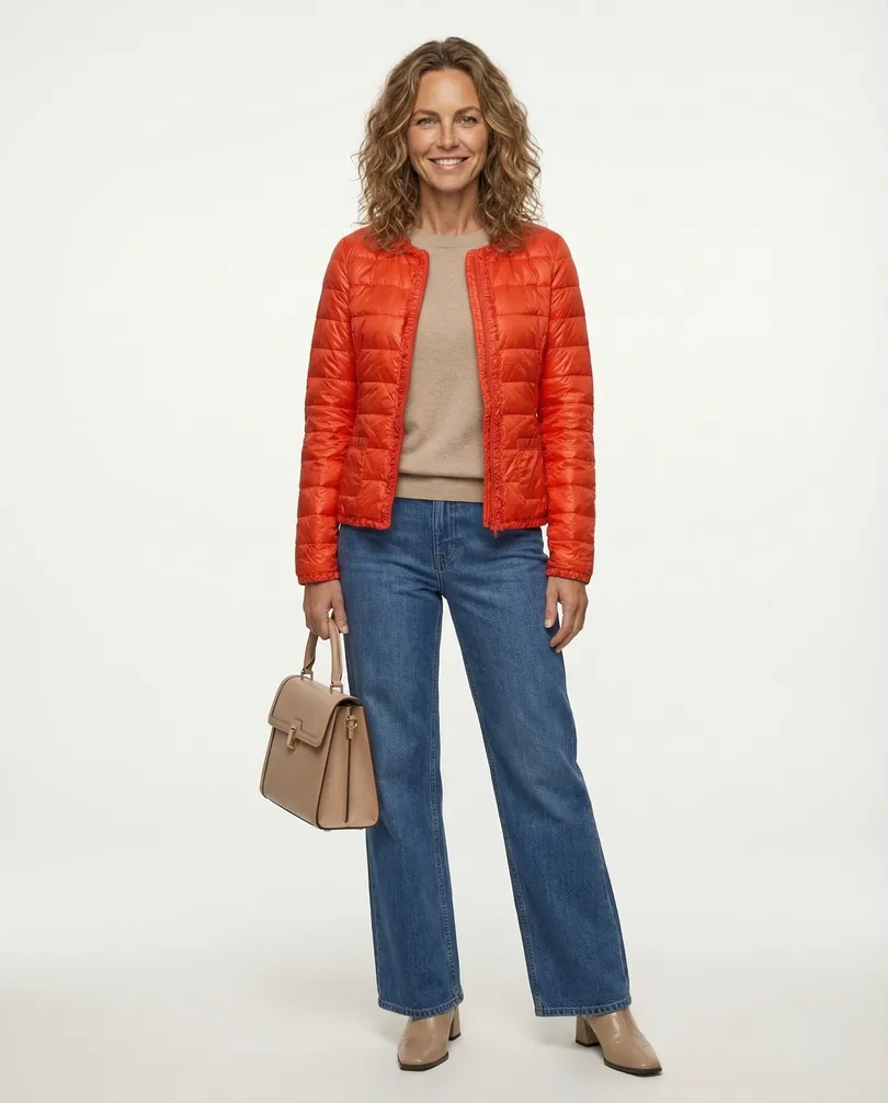 Daunen Steppjacke in  orange von Lamie de Paris (Bild 3)