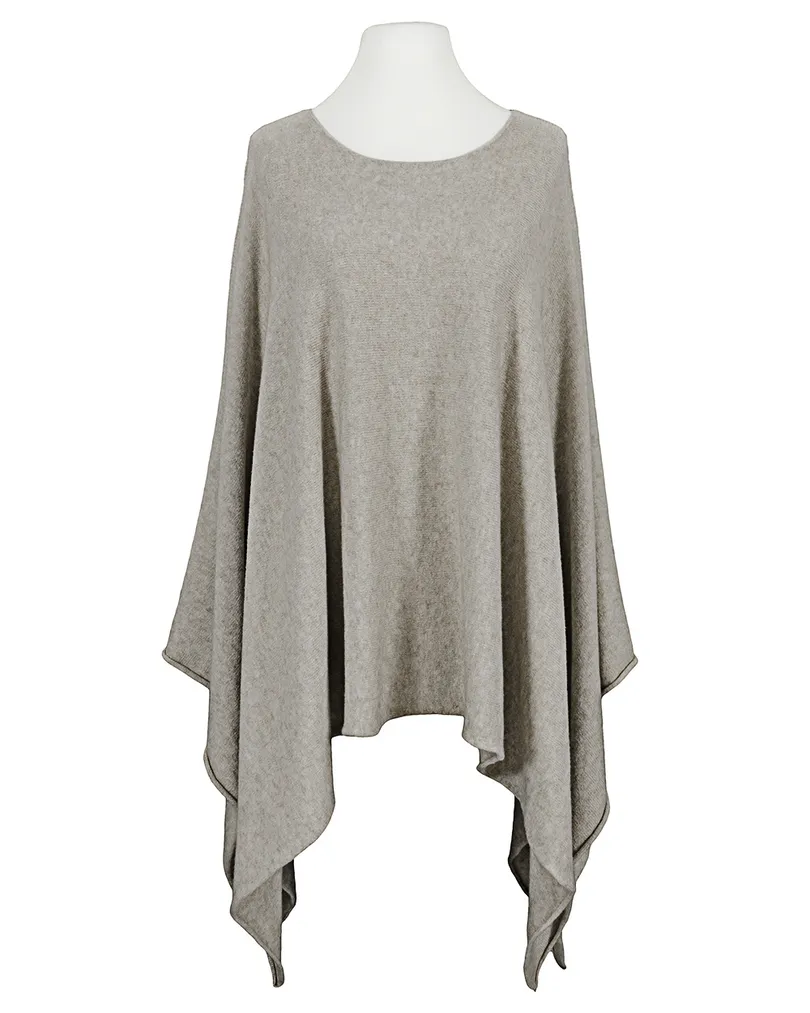 Feinstrick Poncho mit Viskose in hellbraun von Mia Mia