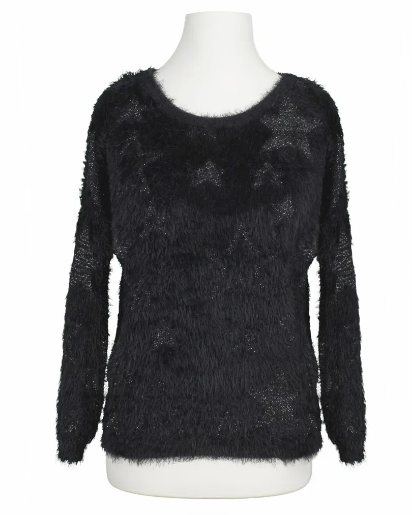 Flauschpullover mit Sternen in  schwarz von Victoria Karl (Bild 1)