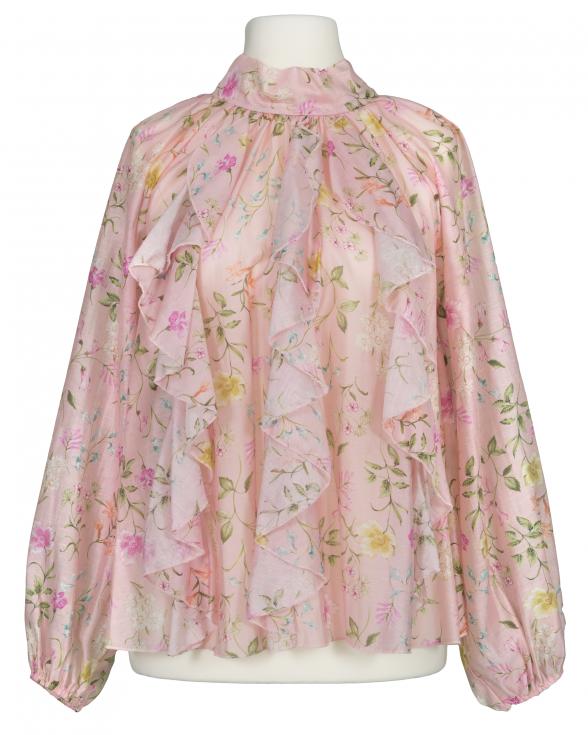 Florale Volantbluse in rosa von Italia Moda