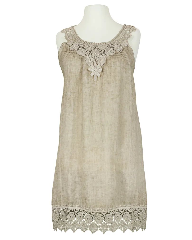 H�ngerchen Kleid mit Spitze in  taupe von Diana (Bild 1)