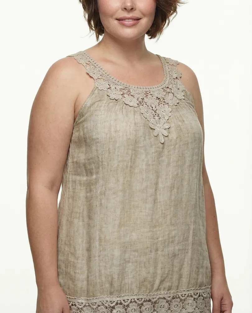 H�ngerchen Kleid mit Spitze in  taupe von Diana (Bild 4)