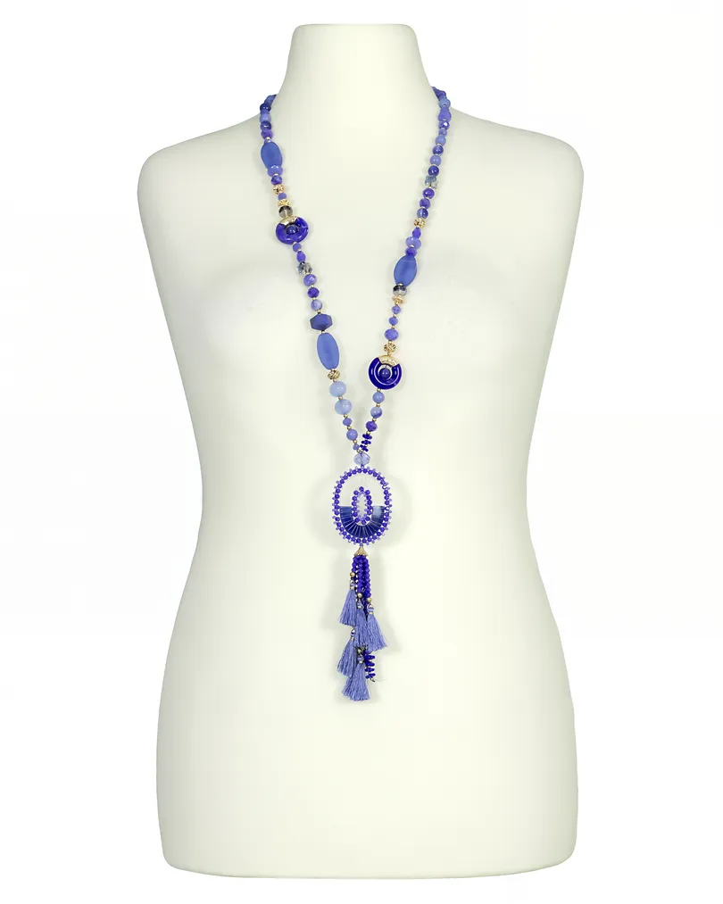 Halskette aus Schmucksteinen in royalblau von Made in Italy