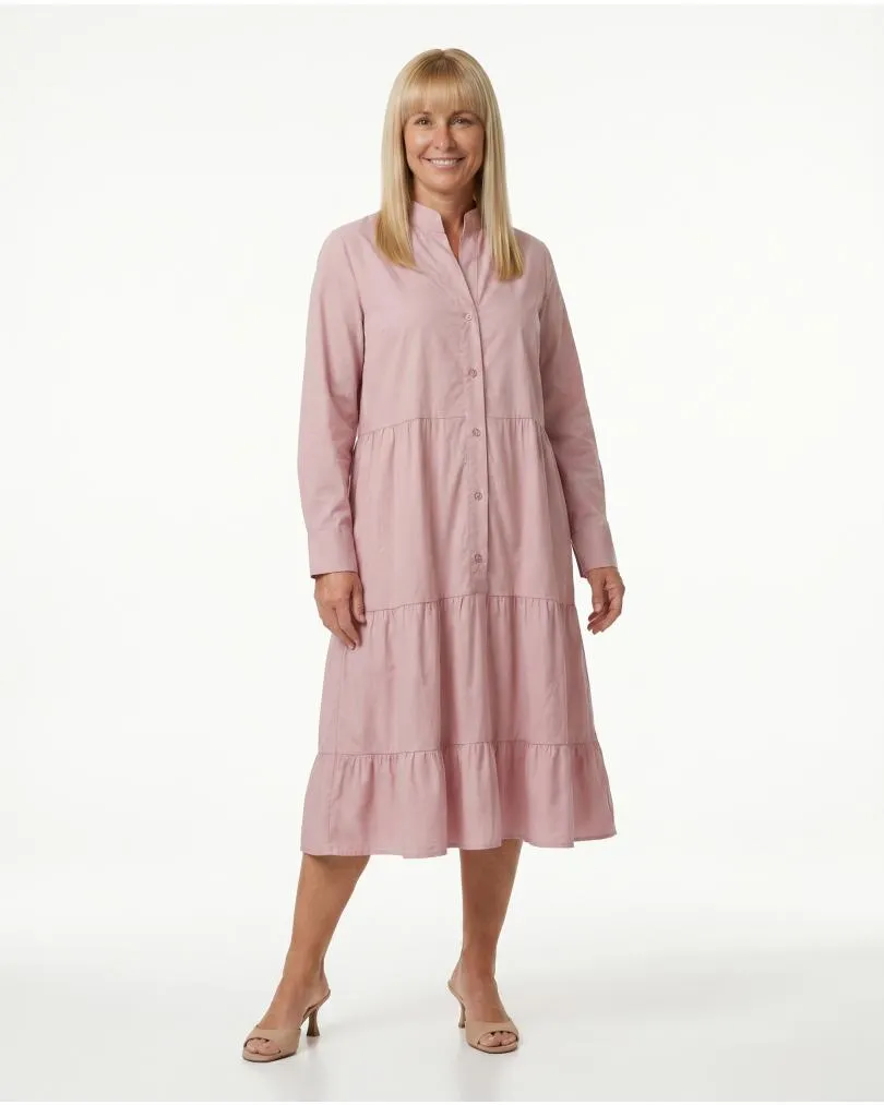 Hemdblusenkleid in  rosa von New Collection (Bild 3)