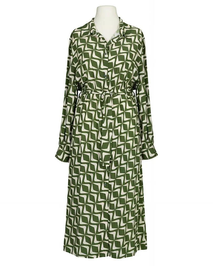 Hemdblusenkleid Print in  oliv von Made in Italy (Bild 1)