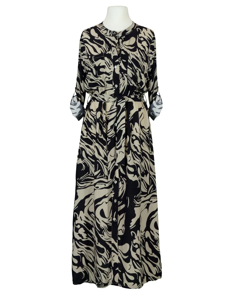 Hemdblusenkleid Print in  schwarz von Made in Italy (Bild 1)