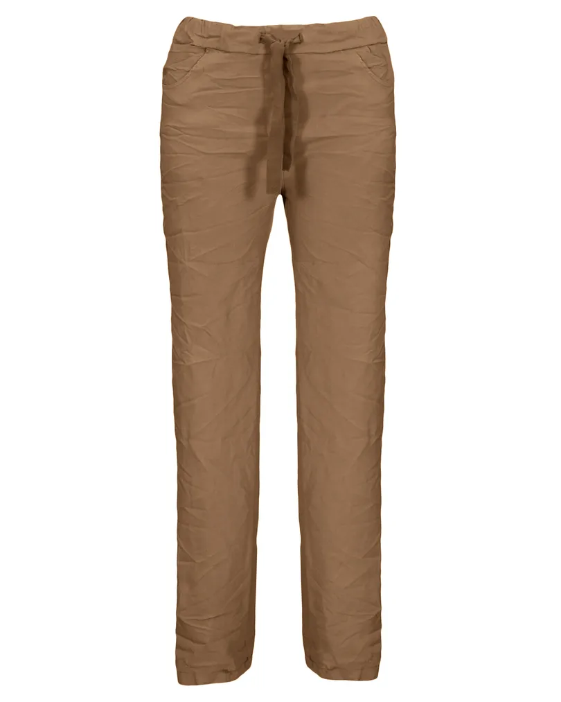 Hose Crash Optik in cognac von Moda Italia