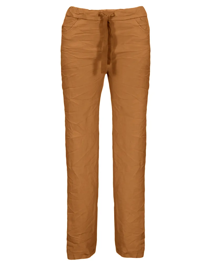 Hose Crash Optik in karamell von Moda Italia