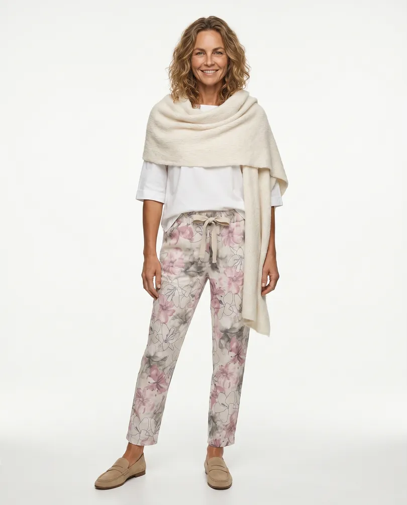 Hose Floral in  beige von Made in Italy (Bild 3)
