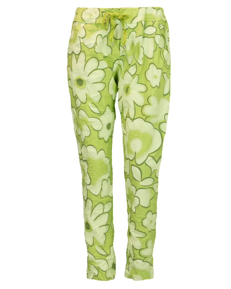 Hose Floral in gr�n von Made in Italy